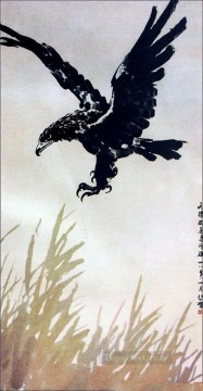  eagle Art - Xu Beihong flying eagle traditional China